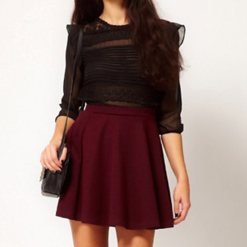 Maroon Skater Skirt